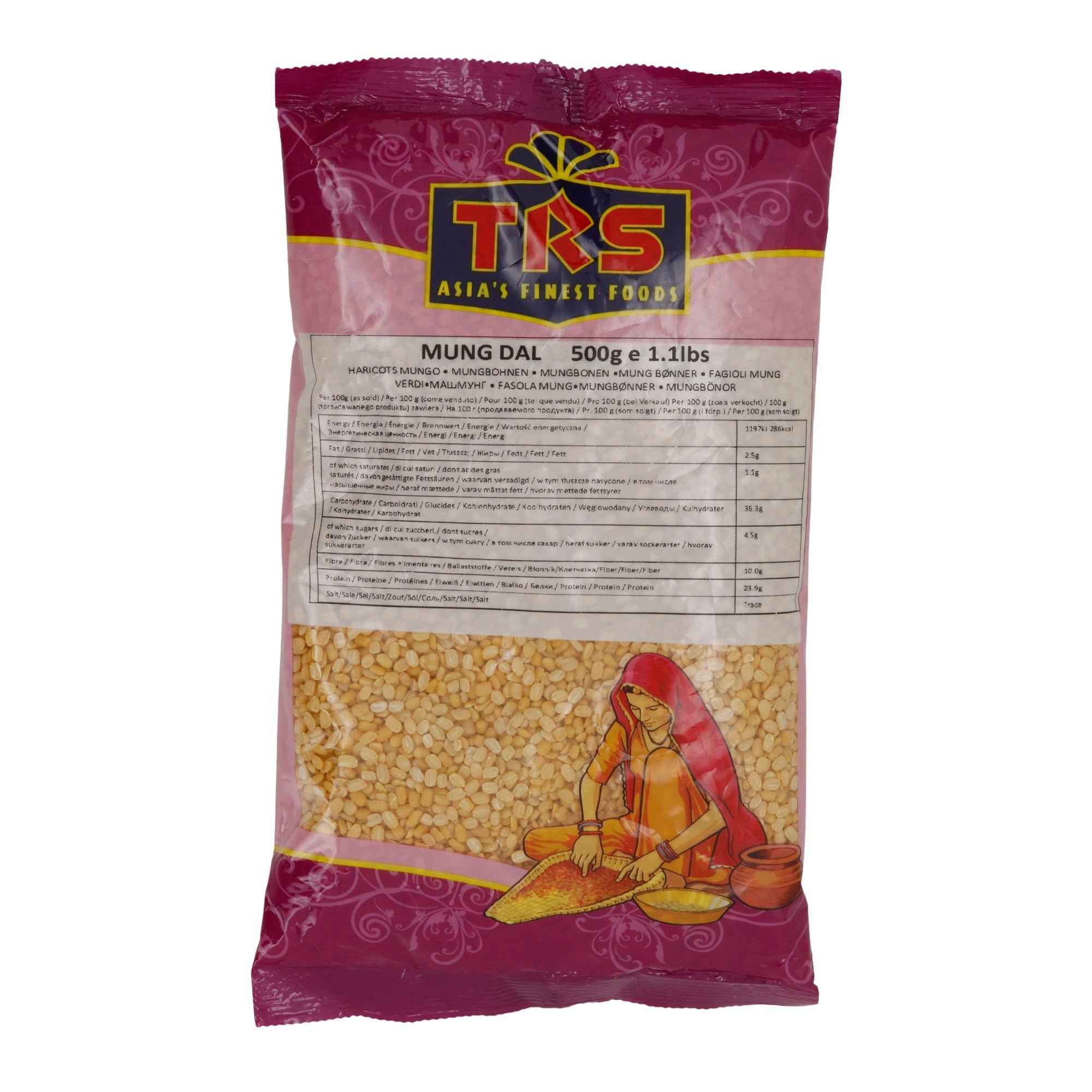 Bohnen TRS Mung Dal | geschälte Mungbohnen | Hülsenfrüchte | 500 g